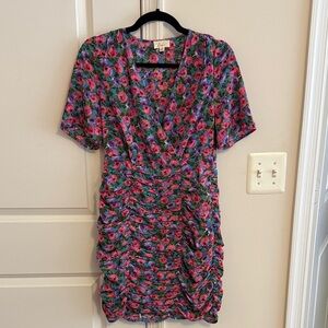 Nordstrom Floral Print Ruched Mini Dress